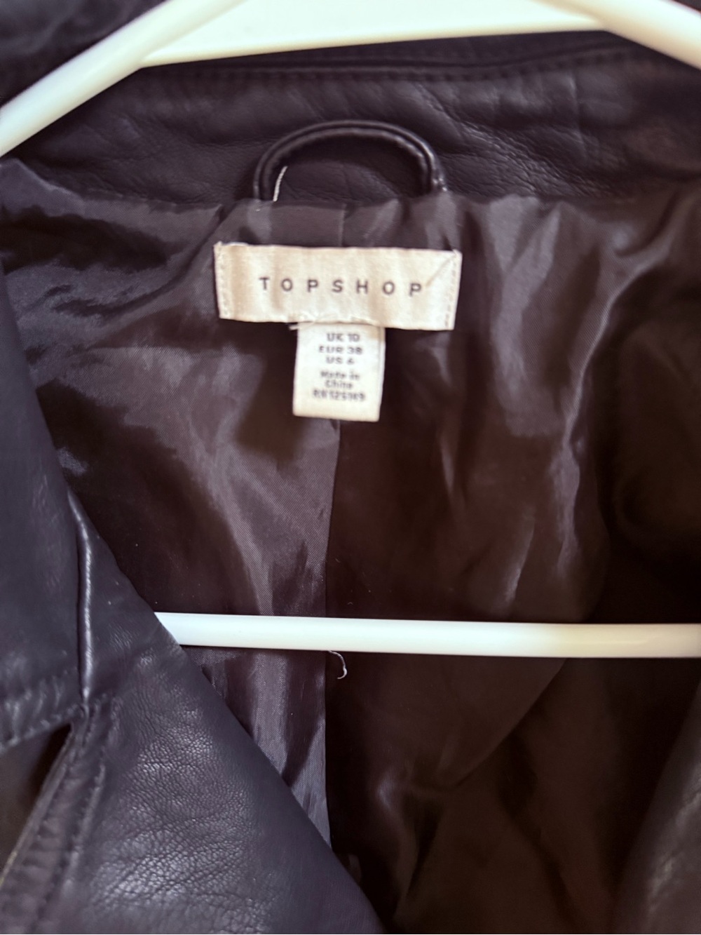 NWOT Black Faux Leather Moto Jacket - Topshop - Picture 6 of 6